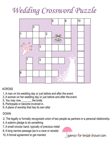 Marriages crossword clue